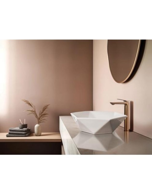 Geometric new design wash basin with sculptural angular surfaces